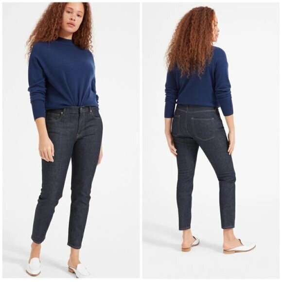 NWT Everlane Mid Rise Skinny Jean in Dark Indigo Casual Everyday Sz 26 - Picture 1 of 16